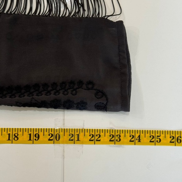 H&M Black Sheer Embroidered Open Kimono Cover up Open Jacket Large - Picture 9 of 10